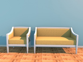 实木沙发椅C4D模型