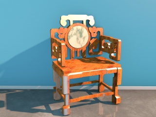 复古太师椅C4D模型