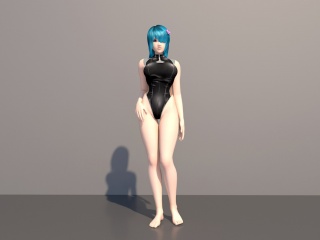 游戏角色美女C4D模型