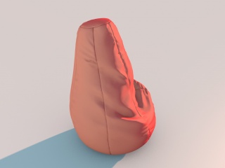 红色沙发躺椅C4D模型