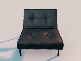黑色布艺沙发C4D模型