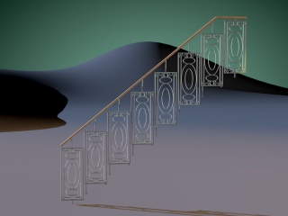 铁艺楼梯扶手C4D模型
