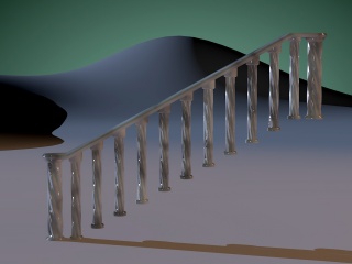 简约楼梯扶手C4D模型