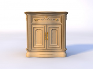 木质柜子C4D模型