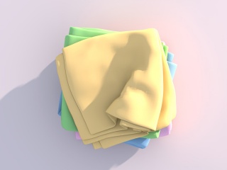 彩色毛巾C4D模型