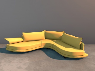 弧形沙发C4D模型