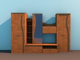 木质衣柜C4D模型