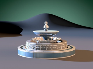 欧式喷泉C4D模型