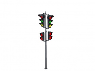 双排红绿灯C4D模型