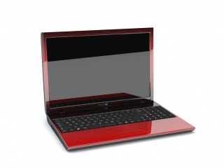 红色笔记本电脑C4D模型