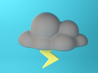 乌云闪电C4D模型