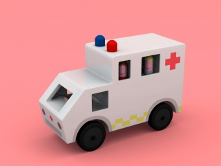 儿童救护车玩具C4D模型
