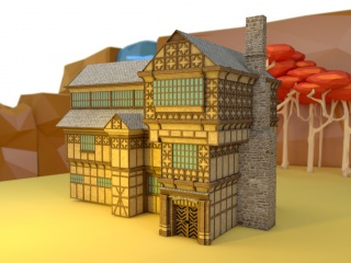 古建别墅C4D模型