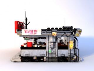 中国菜馆C4D模型