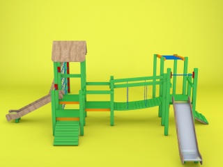 儿童滑梯C4D模型