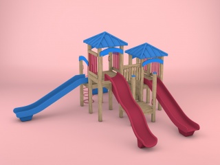 室外儿童滑滑梯C4D模型