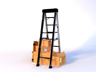 梯子杂货C4D模型