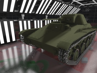 中式维克斯Mk.E轻坦克C4D模型