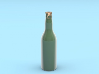 玻璃香槟瓶子C4D模型