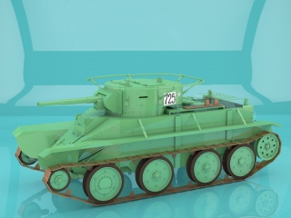 苏联BT-2坦克C4D模型