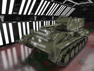美式M7中型坦克C4D模型