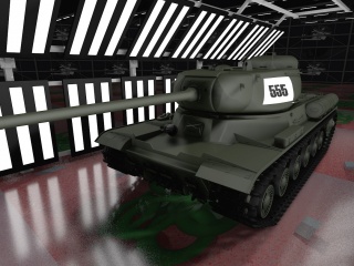 苏联KV-1S重坦克C4D模型