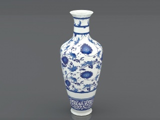 青花瓷花瓶C4D模型