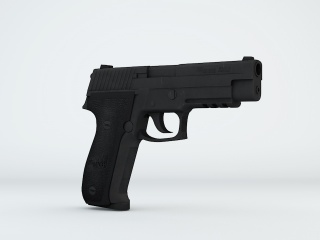 黑色手枪C4D模型