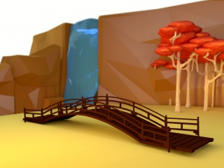 桥木桥C4D模型