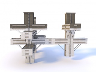 廊桥C4D模型