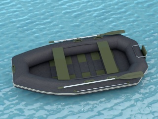 双人皮划艇C4D模型