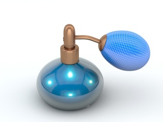 蓝色气囊瓶香水C4D模型