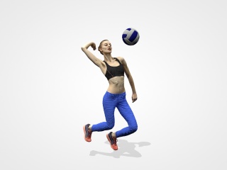 运动排球女人C4D模型