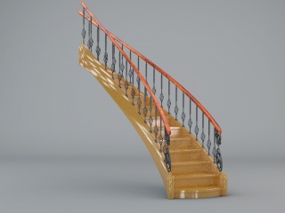 铁艺楼梯C4D模型