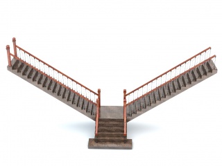双向楼梯C4D模型