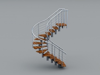 转角楼梯C4D模型