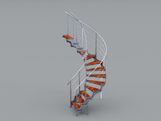 不锈钢扶手梯C4D模型
