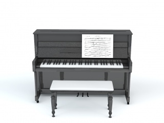 钢琴带乐谱C4D模型