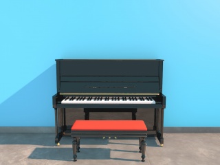 黑色钢琴C4D模型