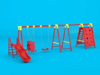 儿童游乐设备组合C4D模型