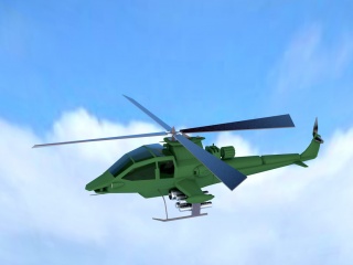 直升飞机C4D模型