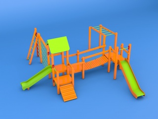 儿童滑滑梯C4D模型