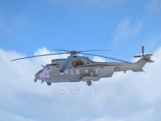军事飞机直升飞机C4D模型