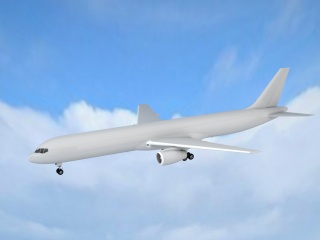 白色民航飞机波音757C4D模型