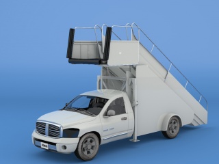 白色梯车C4D模型