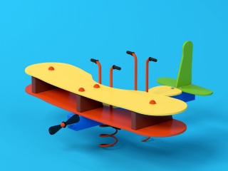公园摇摇乐飞机C4D模型