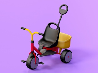 儿童三轮脚踏车C4D模型