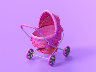 婴儿推车C4D模型