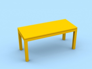 简单木质书桌C4D模型