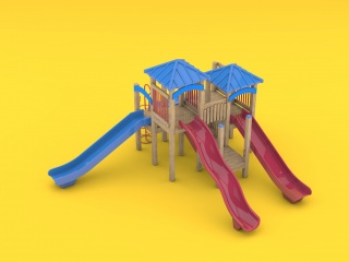 儿童组合滑梯C4D模型